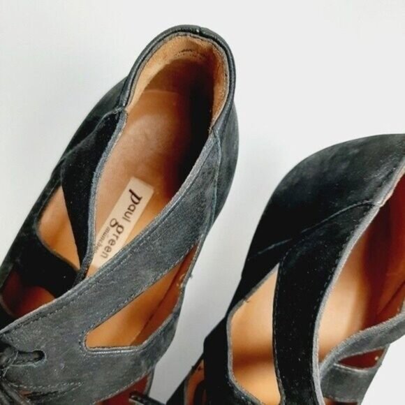 PAUL GREEN Prague Handmade Gladiator Cut Out Lace-up Suede Heels Sz 8 - Picture 13 of 15